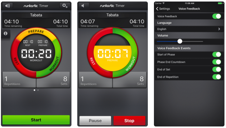 Runtastic Timer App